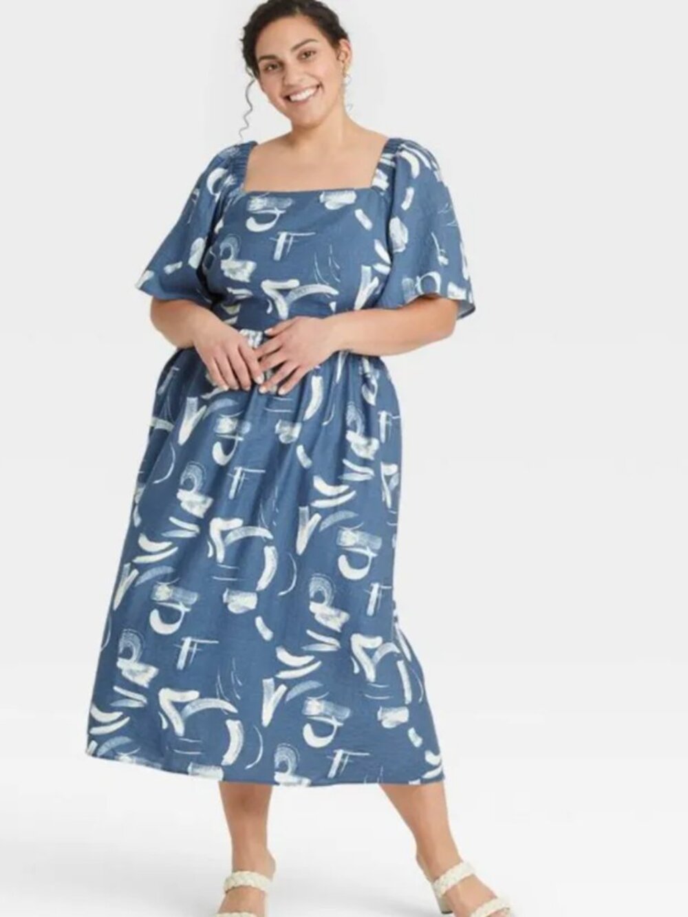 A New Day Women's Flutter Short Sleeve Tie-Back Dress XL